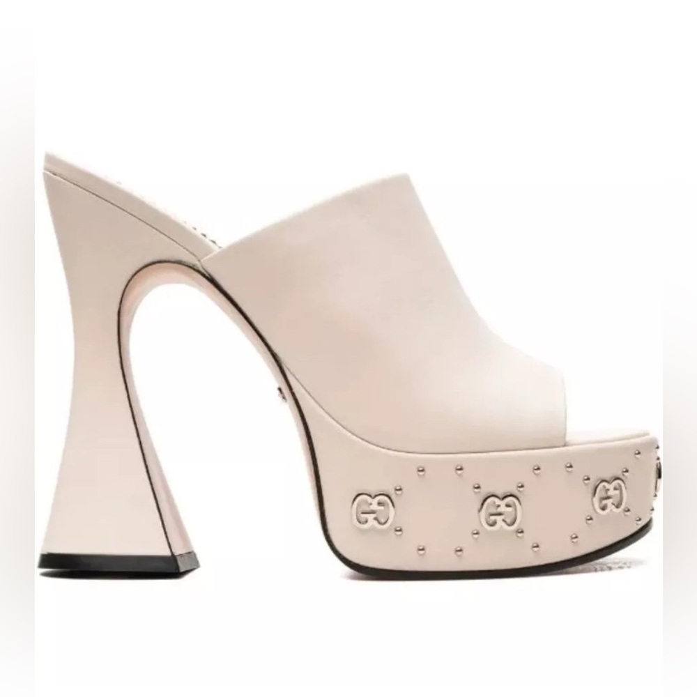 Gucci GG 110mm platform mules in Mystic White Sz EU 40/ US 10